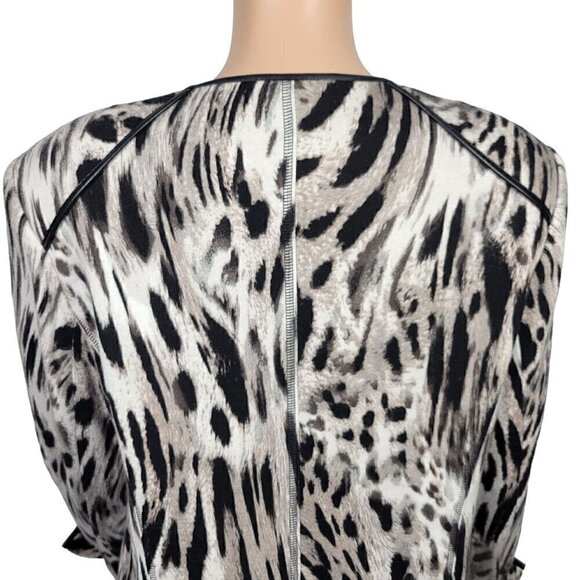 Basler Women's Animal Print Blazer/Jacket Faux Leather Accents Size EU42 (XL) - Picture 8 of 13